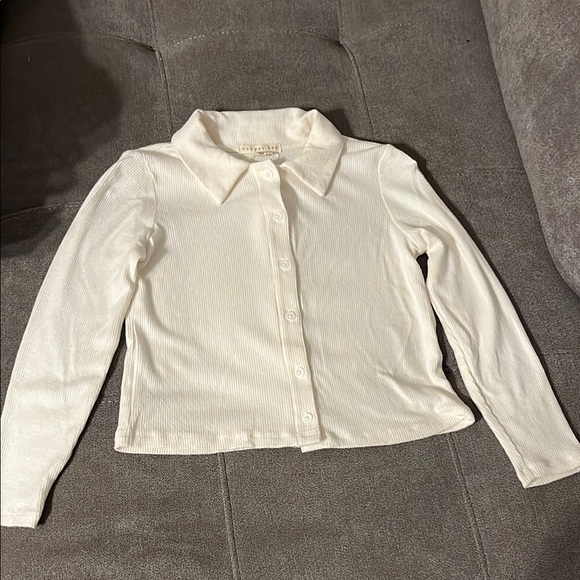Copper Key Cream Ribbed Button-Up Shirt - Picture 1 of 9
